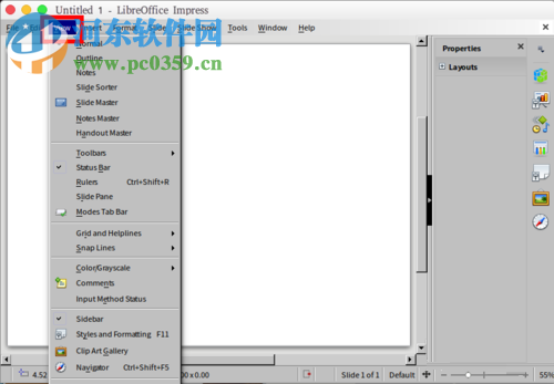 打開libreoffice impress左側(cè)slides預(yù)覽區(qū)域的方法