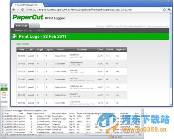 打印記錄查詢軟件(PaperCut Print Logger) v1.1 官方版