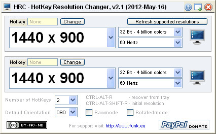 分辨率快捷鍵設(shè)置工具(HotKey Resolution Changer)V2.1綠色版