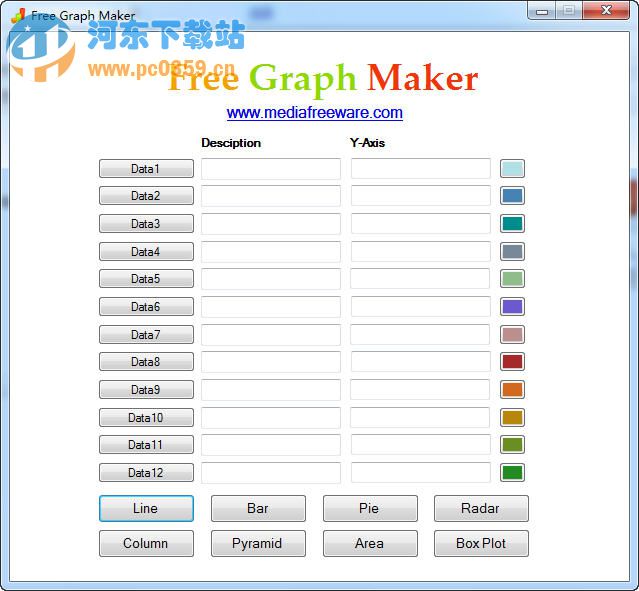 統(tǒng)計<a href=http://www.stslhw.cn/k/tubiaozhziuo/ target=_blank class=infotextkey>圖表制作工具</a>(Free Graph Maker) 1.1 綠色版