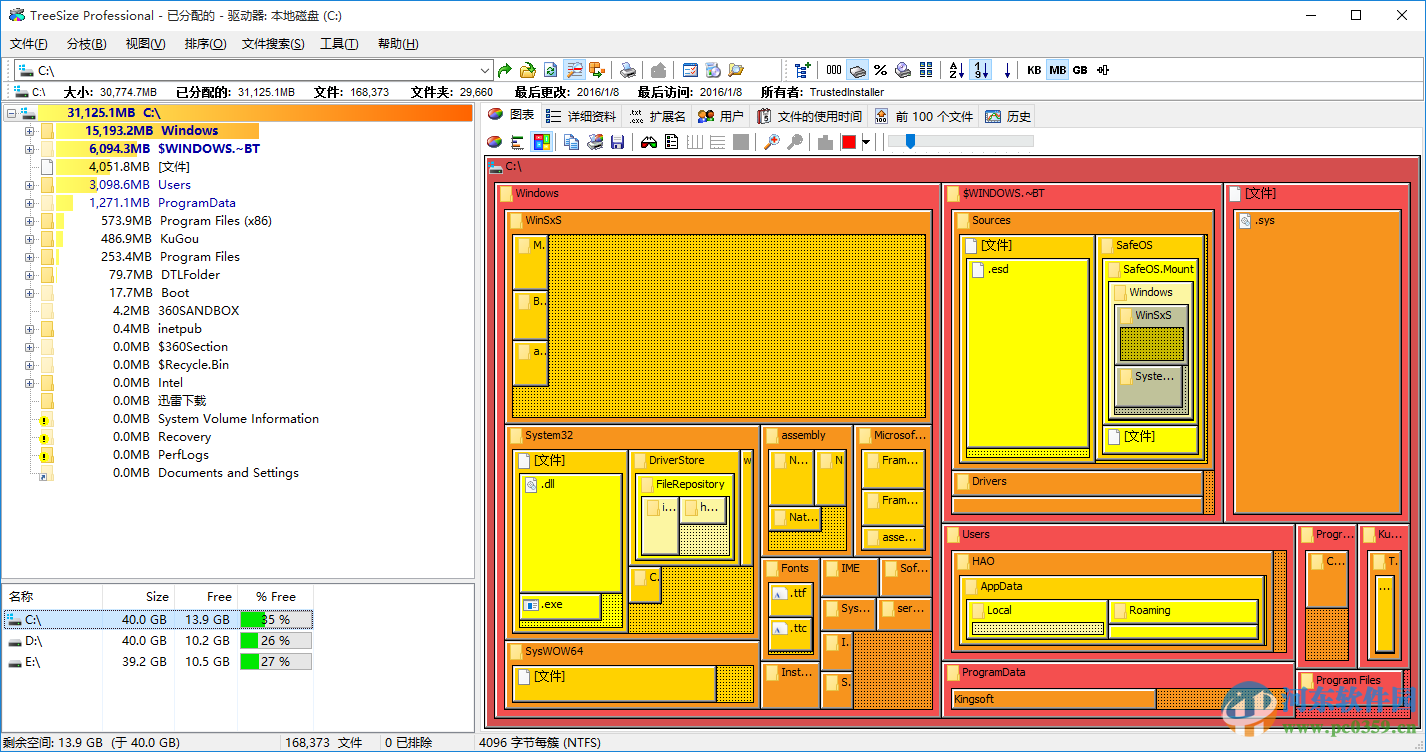 treesize professional(磁盤管理軟件) 6.2.3 綠色中文版