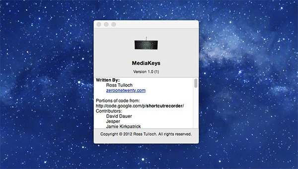 MediaKey Mac版 1.0