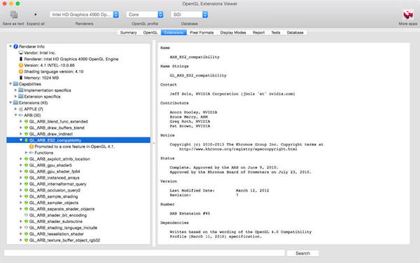 opengl extensions viewer for mac 4.3.6