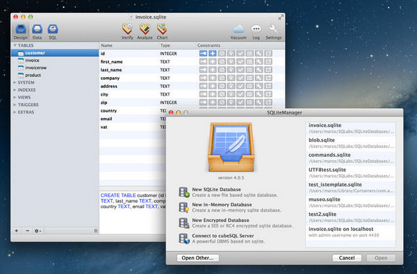 SQLiteManager For Mac版 4.5.0