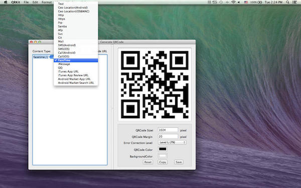 二維碼生成器Mac版 1.1