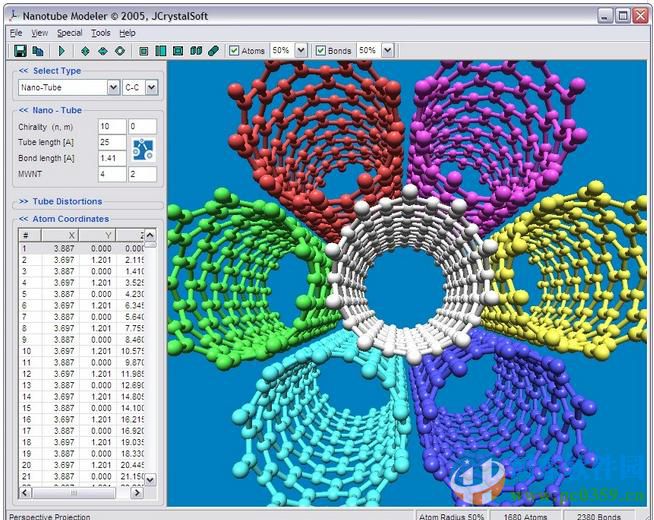 Nanotube Modeler(碳納米管畫圖軟件) 1.7.9 綠色版