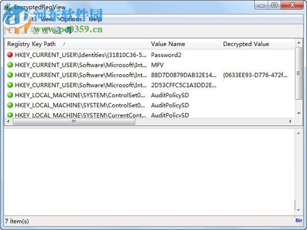 EncryptedRegView(掃描注冊表加密信息) 1.03 免費版