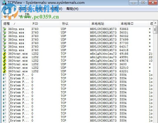 TCPView漢化版下載 3.05 綠色漢化版