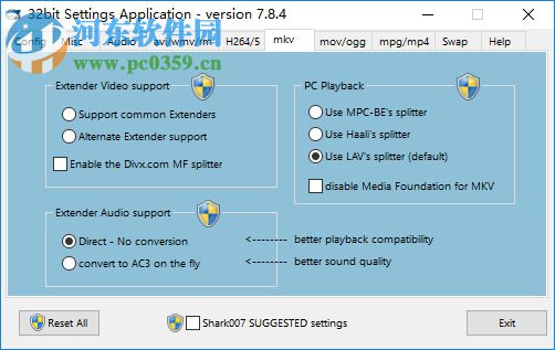 Shark007 Advanced Codecs(3D視頻解碼器) 8.4.7 官方版