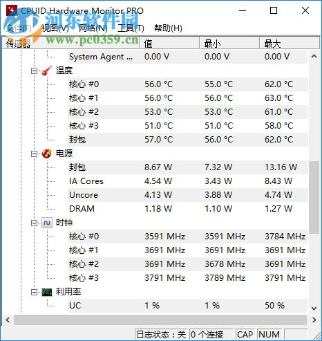 CPUID HWMonitor Pro漢化版下載(電腦硬件監(jiān)測工具) 1.34.0 綠色漢化版