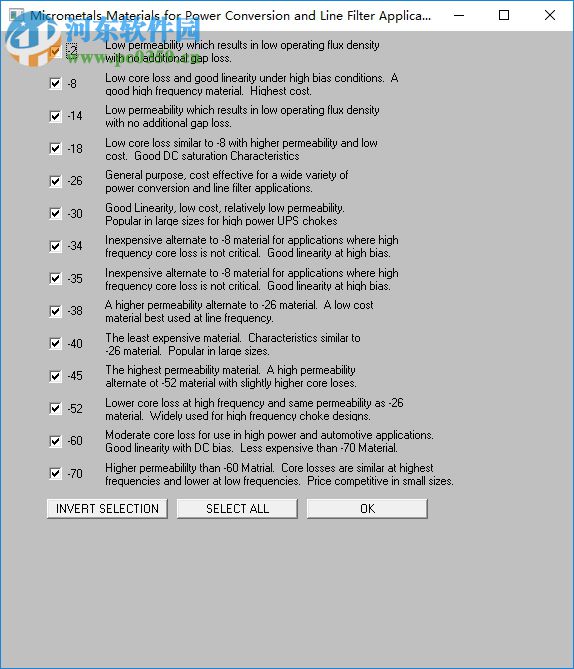 MICROMETALS(電感設(shè)計軟件) 1.1 綠色版