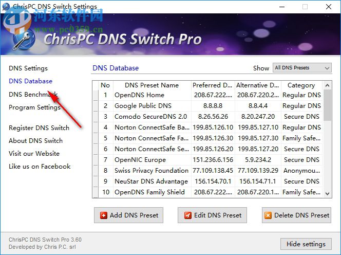 ChrisPC DNS Switch Pro(DNS切換工具) 3.60 免費版