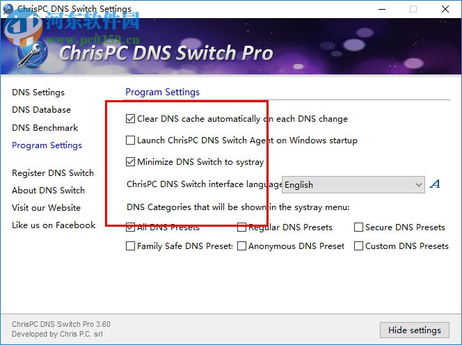 ChrisPC DNS Switch Pro(DNS切換工具) 3.60 免費版