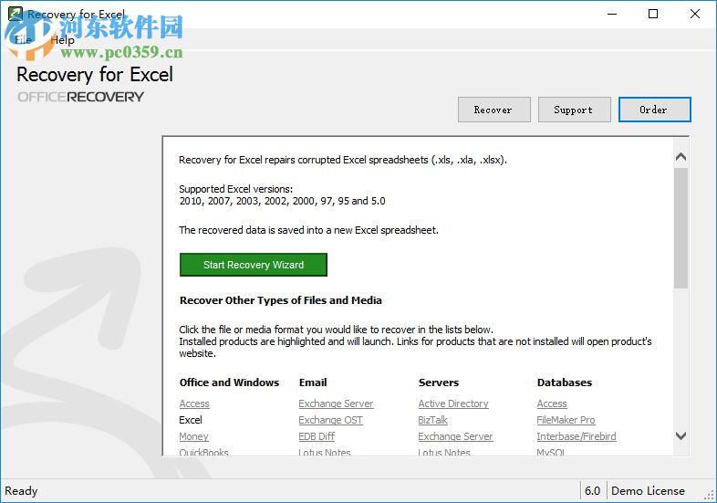 Recovery for Excel(excel文件損壞修復(fù)) 6.0 中文版