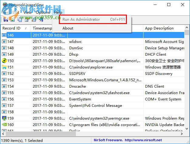 NetworkUsageView(寬帶使用分析軟件) 1.06 免費(fèi)版