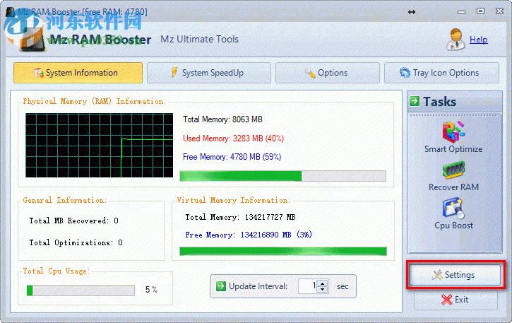 系統(tǒng)內(nèi)存釋放器(Mz Ram Booster)下載 4.1.0 綠色免費(fèi)版