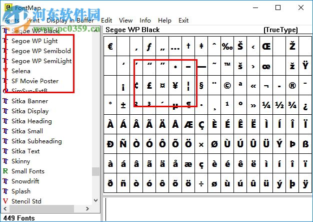 Font Map(電腦系統(tǒng)字體查看工具) 2.4.1 綠色版