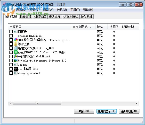 MagicHide(窗口隱藏工具) 4.2.8.1 綠色破解版