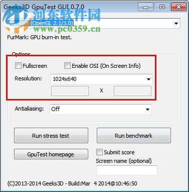Geeks3D GpuTest GUI(顯卡性能測(cè)試軟件) 0.7.0 綠色版