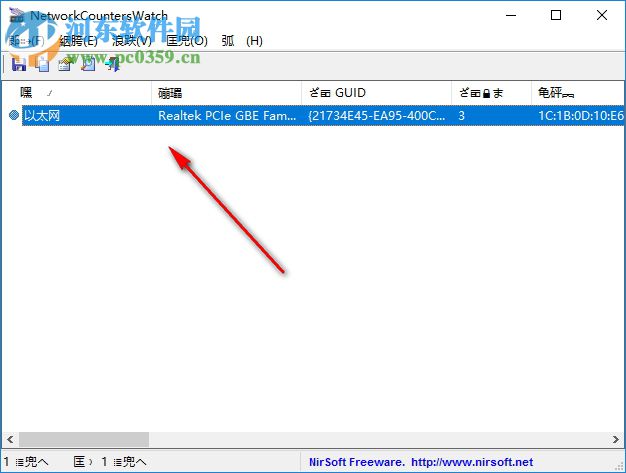 NetworkCountersWatch(網(wǎng)絡(luò)接口系統(tǒng)計(jì)數(shù)助手) 1.0 綠色漢化版