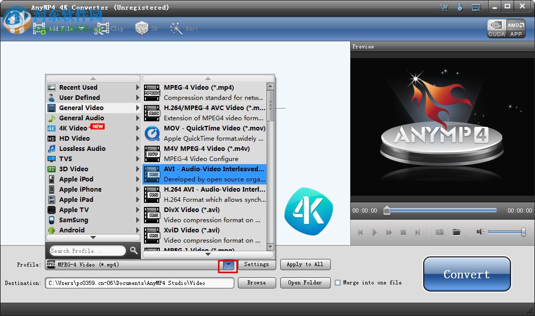 AnyMP4 4K Converter(高清MP4視頻轉(zhuǎn)換器)