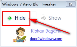 Windows 7 Aero Blur Tweaker(窗口去磨砂工具) 1.0 綠色免費(fèi)版