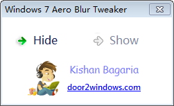 Windows 7 Aero Blur Tweaker(窗口去磨砂工具) 1.0 綠色免費(fèi)版