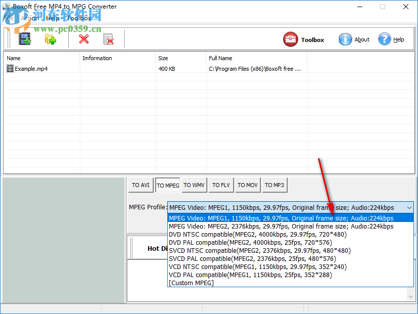 Boxoft Free MP4 to MPG Converter(MP4轉(zhuǎn)MPG工具) 1.0 官方版