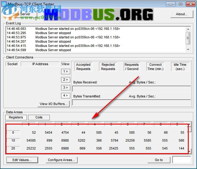 MODBUS-TCP Client Tester(從站仿真軟件) 1.0 官方版