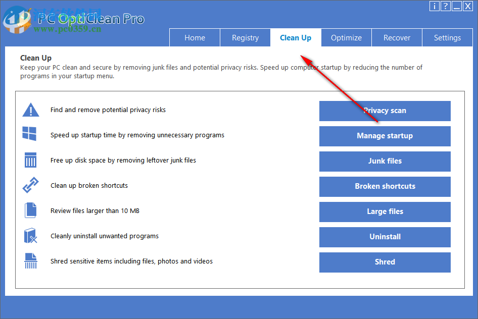PC OptiClean(系統(tǒng)優(yōu)化工具) 4.4 免費版