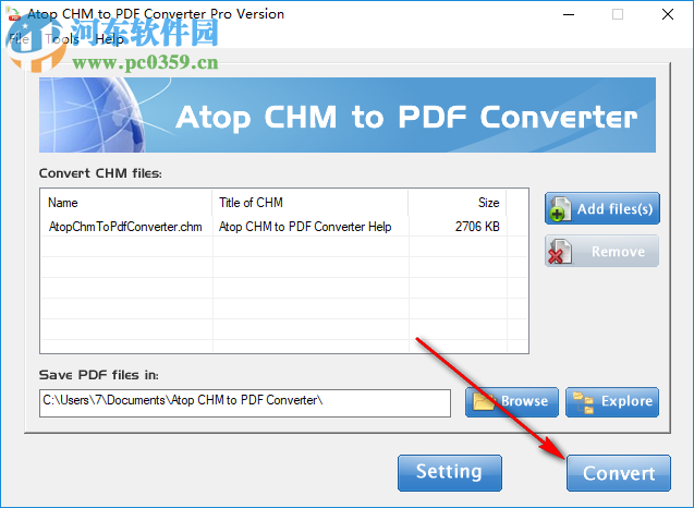 CHM轉(zhuǎn)PDF(Atop CHM to PDF Converter) 2.1 綠色免費版