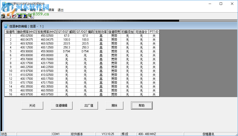 摩托羅拉對講機868寫頻軟件 1.0 官方版