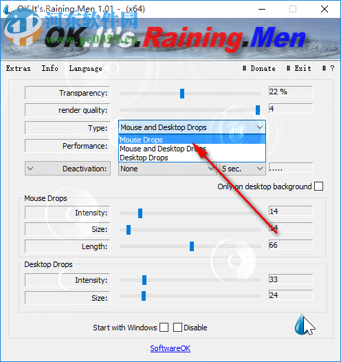 OK.It's.Raining.Men(屏幕雨滴特效工具) 1.02 綠色版