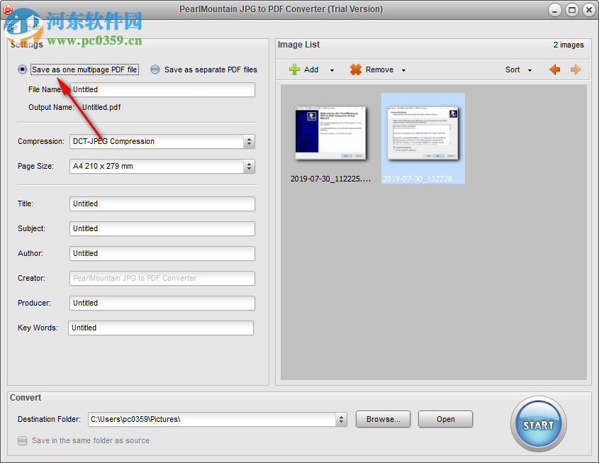 PearlMountain JPG to PDF Converter(JPG轉(zhuǎn)PDF工具) 1.1.4 官方版
