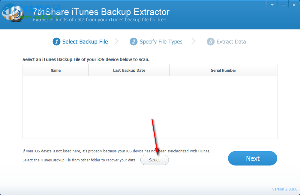 7thShare iTunes Backup Extractor 2.8.8.8 官方版