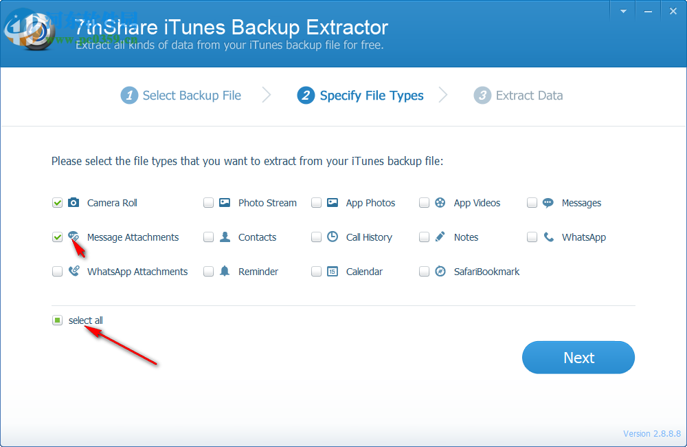 7thShare iTunes Backup Extractor 2.8.8.8 官方版