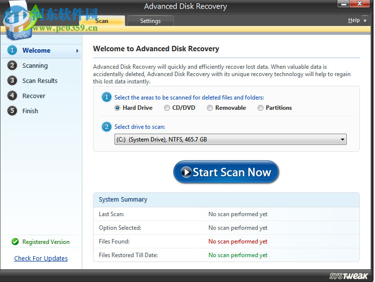 Systweak Advanced Disk Recovery 2.7.1100 中文免費(fèi)版