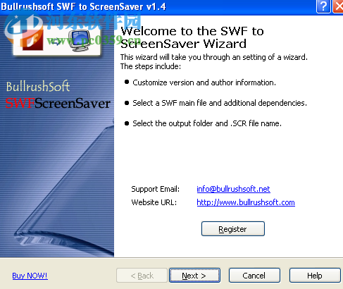 BullrushSoft SWF to ScreenSaver(SWF轉(zhuǎn)屏幕保護工具) 1.72 中文版