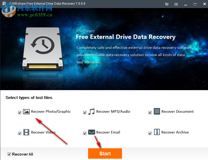 IUWEshare Free External Drive Data Recovery 7.9.9.9 官方版