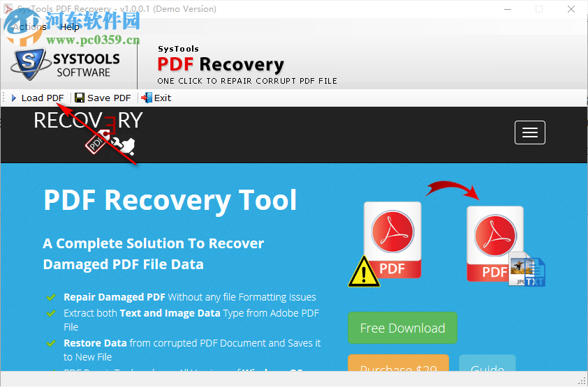 SysTools PDF Recovery(PDF修復軟件) 1.0.0.1 官方版