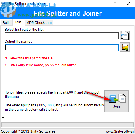 File Splitter and Joiner(文件分割合并工具)