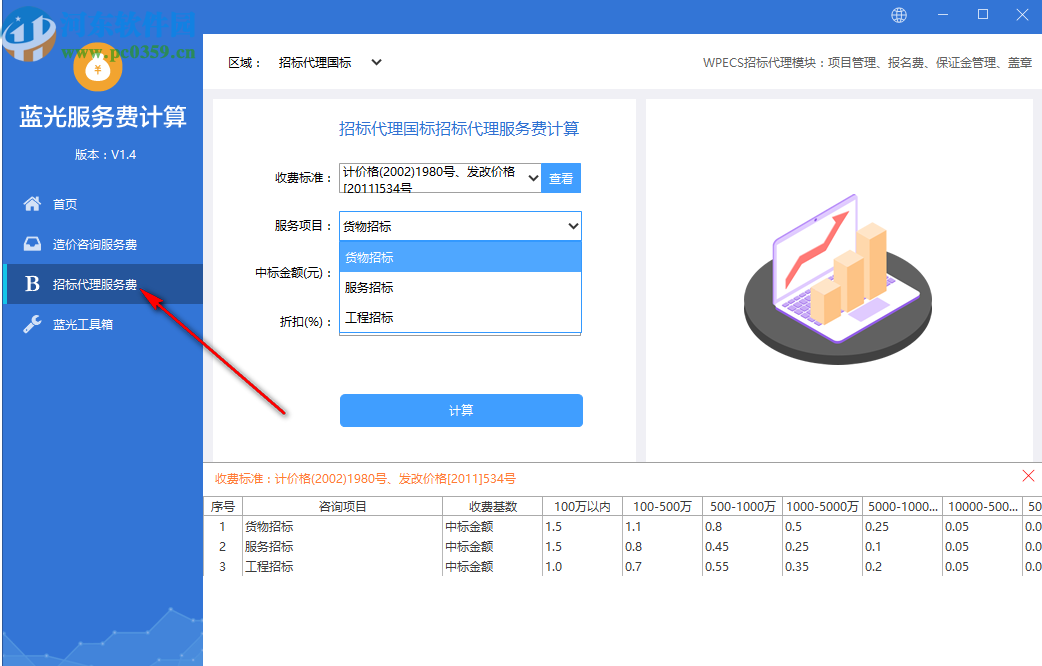 藍光服務費計算器