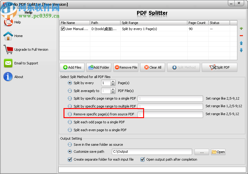 Okdo pdf Splitter(PDF分割工具)