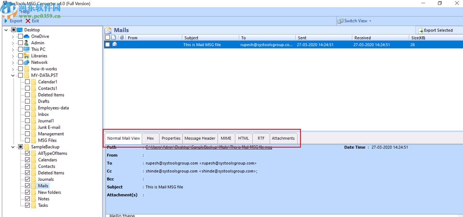 SysTools MSG to EML Converter