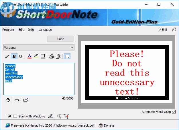 ShortDoorNote(便簽工具)