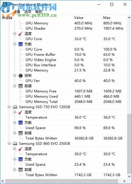 Open Hardware Monitor中文版(電腦硬件檢測(cè)工具)