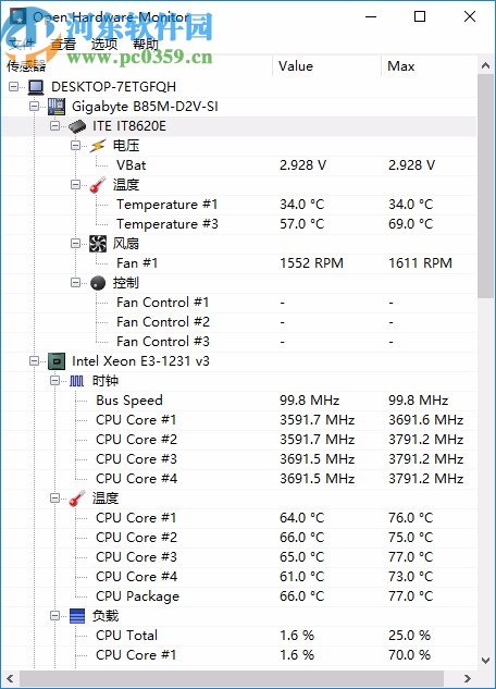 Open Hardware Monitor中文版(電腦硬件檢測(cè)工具)